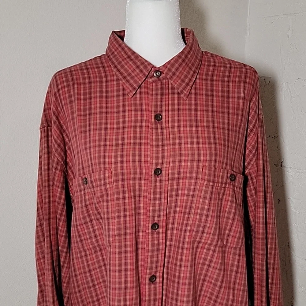 J. Crew Men’s XL Plaid Button Down Shirt Red Long Sleeve Urban Indie Preppy